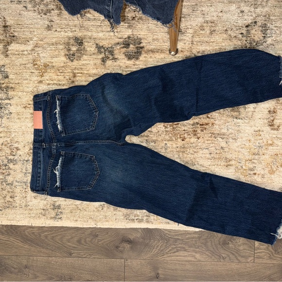 Pistola Women's Distressed Dark Blue Straight Leg Jeans - Picture 2 of 4